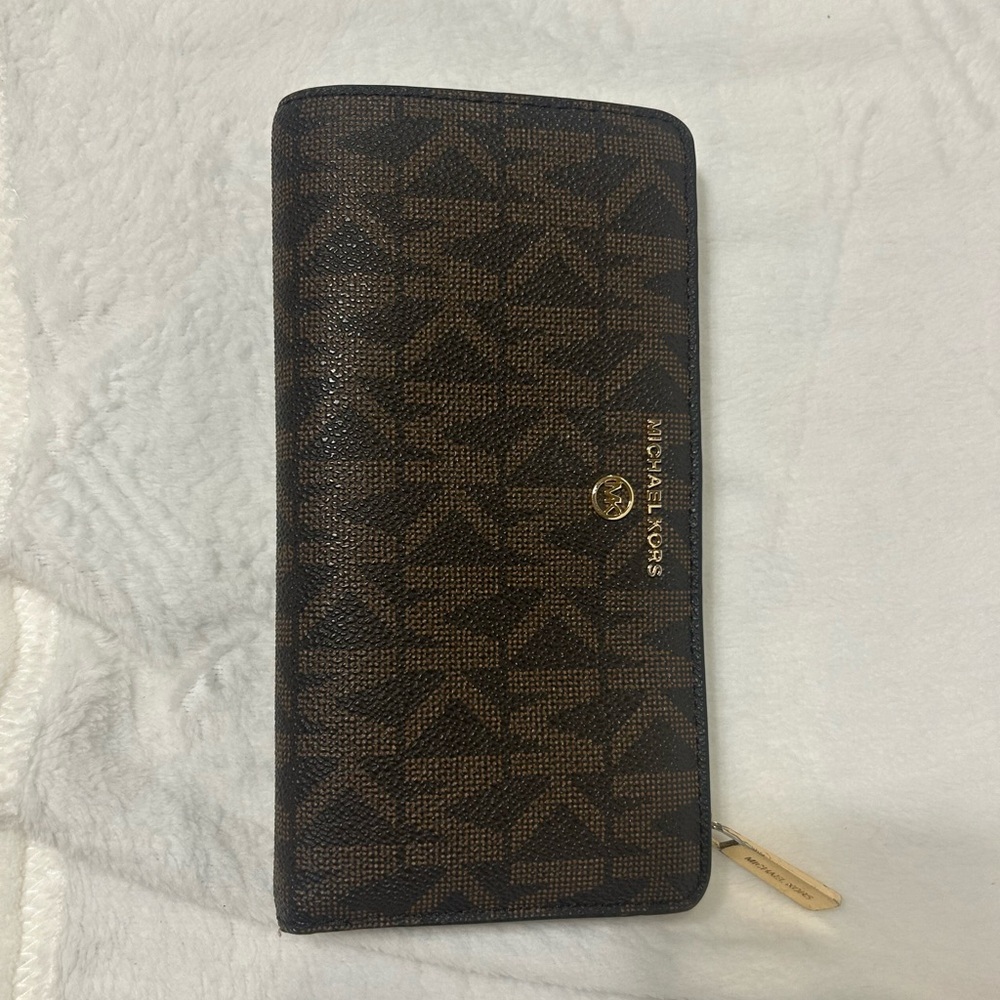 Michael Kors Signature Brown and Gold Wallet